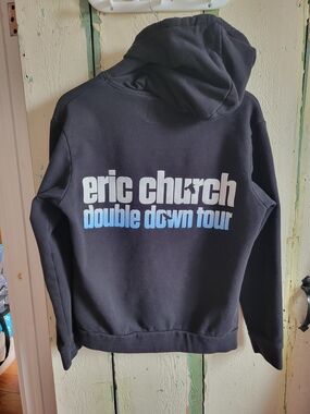 Eric Church Double Down Tour Hoodie - Black with Blue/White Logo *Some Flaws